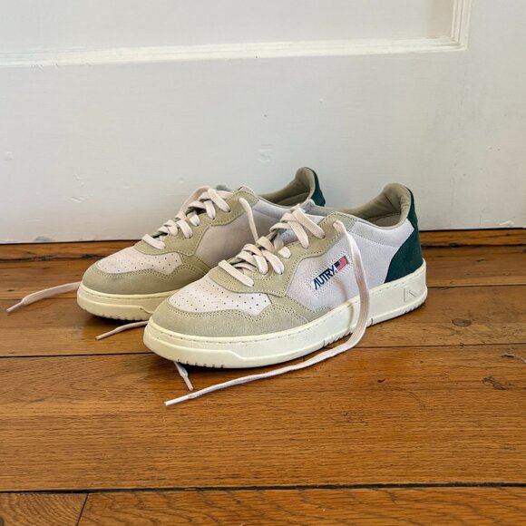 Autry Medalist Sneakers | Tricolor Sand and Green Suede | Mens Size 10/EU 43 - Picture 1 of 3